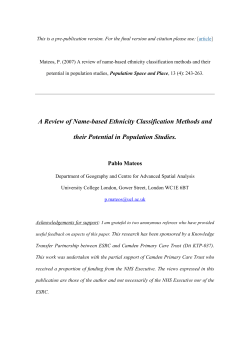 A Review of Name-based Ethnicity Classification Methods and their