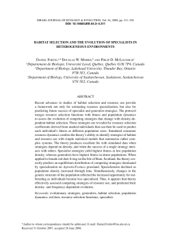 aD&eacute;partement de Biologie, Universit&eacute; Laval, Qu&eacute;bec, Qu&eacute;bec G1K