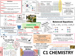 c1 chemistry - Madeley High School