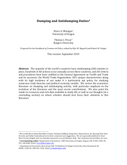Dumping and Antidumping Duties