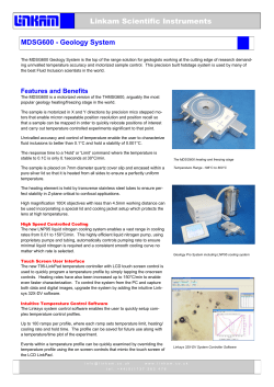 Linkam MDSG600 Temperature Controlled Stages Brochure
