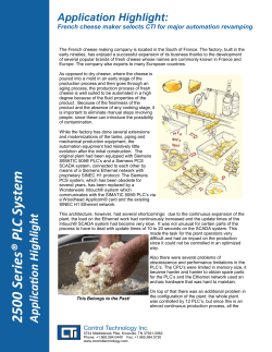 cheesemaker - Control Technology, Inc.
