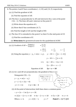 1. The points and have coordinates and respectively. (i) Find the