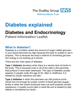 Diabetes explained V4 - The Dudley Group NHS Foundation Trust