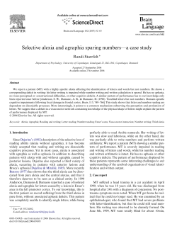 Selective alexia and agraphia sparing numbers&mdash;a case study