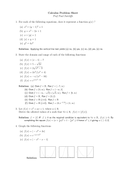 Problem sheet solutions