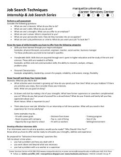 Job Search Techniques - Marquette University
