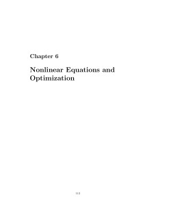 Nonlinear Equations and Optimization