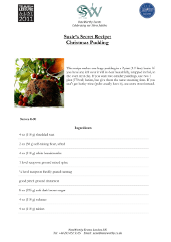 Susie`s Secret Recipe: Christmas Pudding