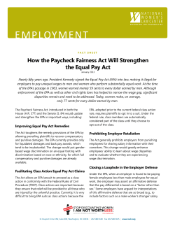 Paycheck Fairness Act - National Women`s Law Center