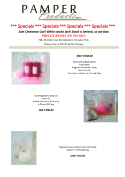 Specials *** Specials *** Specials *** Specials