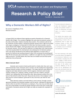 Why a Domestic Workers Bill of Rights?