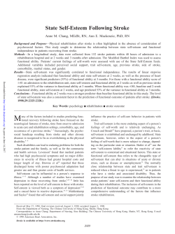 State Self-Esteem Following Stroke