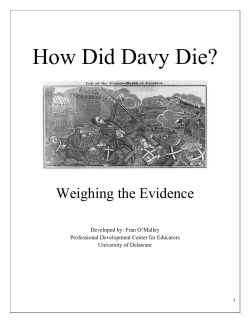 How Did Davy Die? - Professional Development Center for Educators