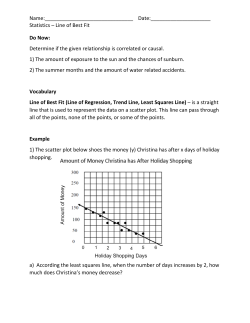 Name: Date: Statistics – Line of Best Fit Do Now: Determine if the give