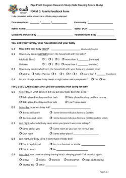 FORM C: Family Feedback Form You and your family, your