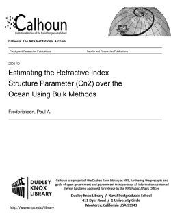 Estimating the Refractive Index Structure Parameter (Cn2) over the