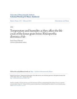 Temperature and humidity as they affect the life cycle of the lesser