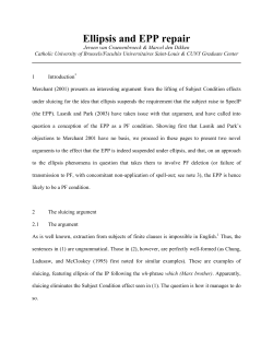 Ellipsis and EPP repair - The Graduate Center, CUNY