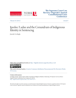 Ipeelee/Ladue and the Conundrum of Indigenous Identity in