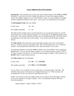 Vector Addition on the TI-83