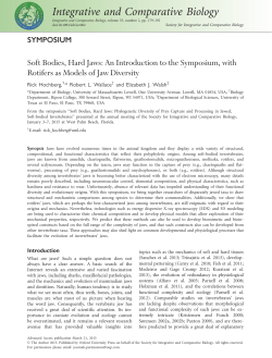 Soft Bodies, Hard Jaws: An Introduction to the Symposium, with