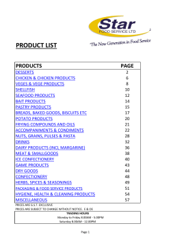 product list - Star Food Service Ltd
