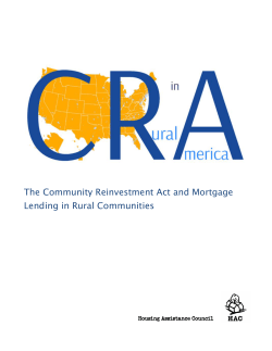 CRA in Rural America - Housing Assistance Council