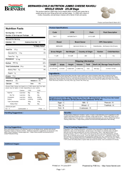 BERNARDI-CHILD NUTRITION JUMBO CHEESE