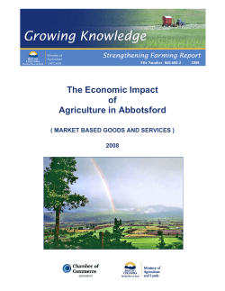 The Economic Impact of Agriculture in Abbotsford