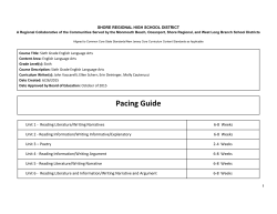 ELA Grade 6 2015 - Shore Regional High School