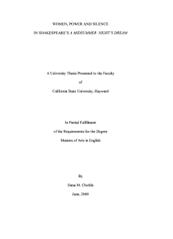 in shakespeare`s a midsummer night`s dream