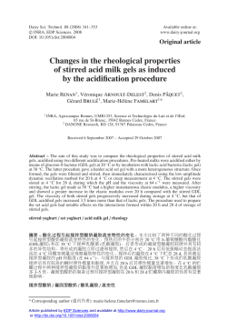 Changes in the rheological properties of stirred acid milk gels as