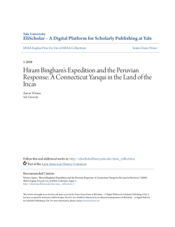 Hiram Bingham`s Expedition and the Peruvian Response