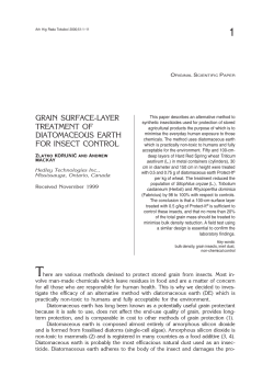 grain surface-layer treatment of diatomaceous earth for insect control