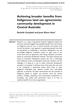 Achieving broader benefits from Indigenous land use agreements