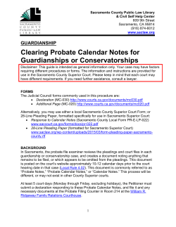Clearing Probate Calendar Notes for Guardianships or