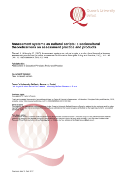 Assessment systems as cultural scripts: a sociocultural