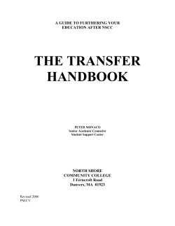 the transfer handbook - North Shore Community College