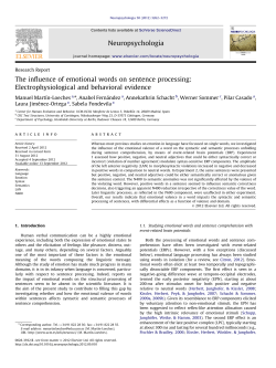 The influence of emotional words on sentence processing