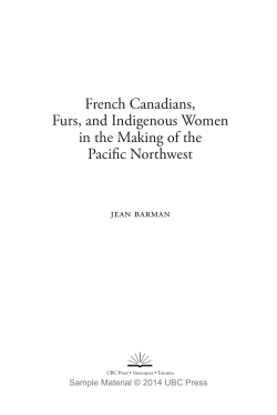 French Canadians, Furs, and Indigenous Women in the