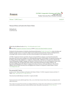 Watsuji and Deleuze and Guattari in the Climate of - Purdue e-Pubs