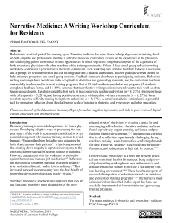 Narrative Medicine: A Writing Workshop