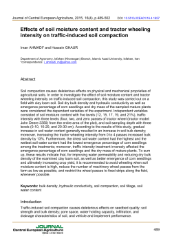 Effects of soil moisture content and tractor wheeling intensity on