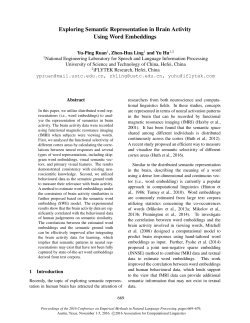 Exploring Semantic Representation in Brain Activity Using Word