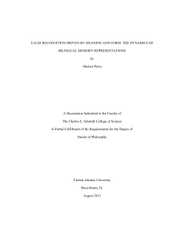 FALSE RECOGNITION DRIVEN BY MEANING AND FORM: THE