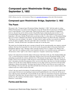 Composed upon Westminster Bridge, September 3, 1802