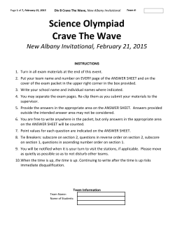 Science Olympiad Crave The Wave
