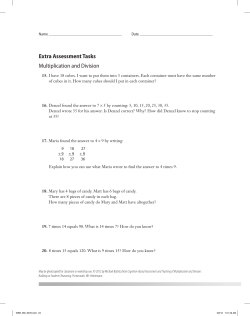 Extra Assessment Tasks Multiplication and Division