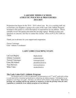 LAKESIDE MIDDLE SCHOOL ATHLETIC POLICIES